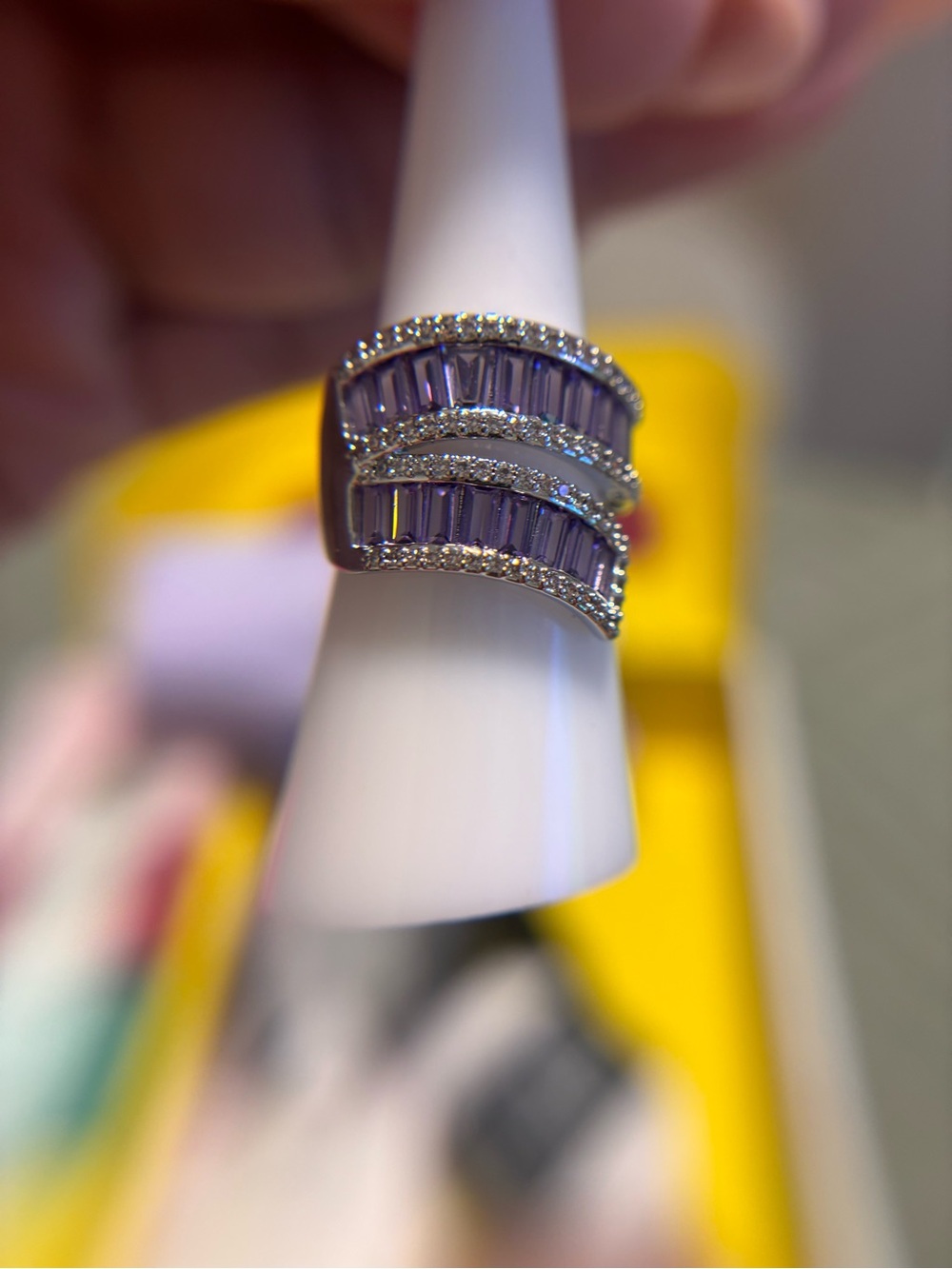 Bomb Party Celestial Connection Ring RG49669 Size 6 Amethyst CZ